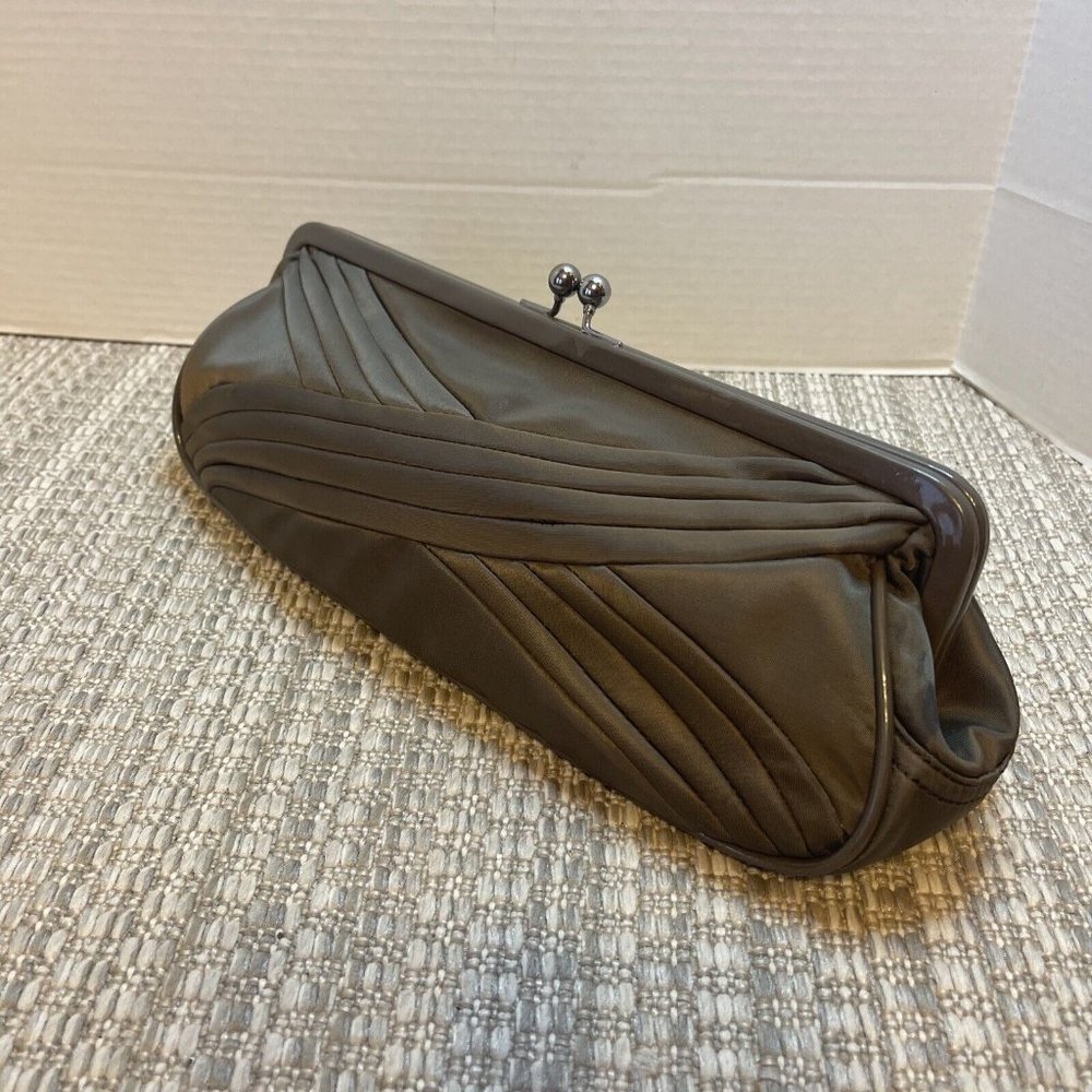 Simply Vera Wang Evening Clutch Bag Mocha Brown Tuxedo Purse Preowned Never Used - Picture 3 of 10